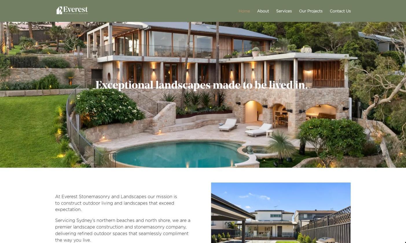 Everest Stonemasonry and Landscapes website